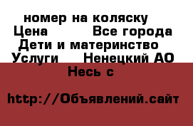 номер на коляску  › Цена ­ 300 - Все города Дети и материнство » Услуги   . Ненецкий АО,Несь с.